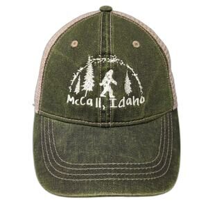 ACE USA Trucker Hat Green Beige One Size Snapback Bigfoot McCall Idaho Outdoor
